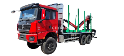 Сортиментовоз Shacman 6х6 односкат с ГМУ VM10-74L на заднем свесе 