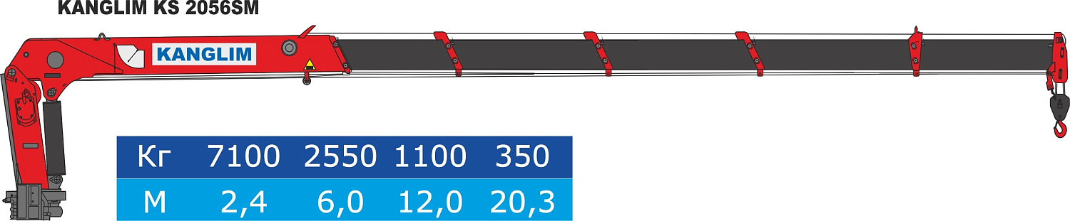 Бортовой автомобиль Shacman 6х6 с КМУ Kanglim KS 2056