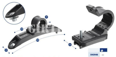 Хомут крепление крыла D=42 регулируемое пластик.в компл с крепежом DOMAR DK8148