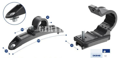 Хомут крепление крыла D=42 регулируемое пластик.в компл с крепежом DOMAR DK8148