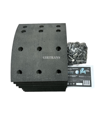 Накладка тормозной колодки полуприцепа ось L1 8т сверл. расточ.комплект 8шт.с закл. MEGAPOWER 350-33-152